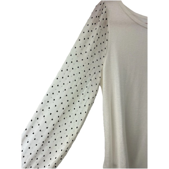 LOFT Women's lightweight Sweater Size M Sheer Sleeves Official Casual Coquette - Picture 2 of 9